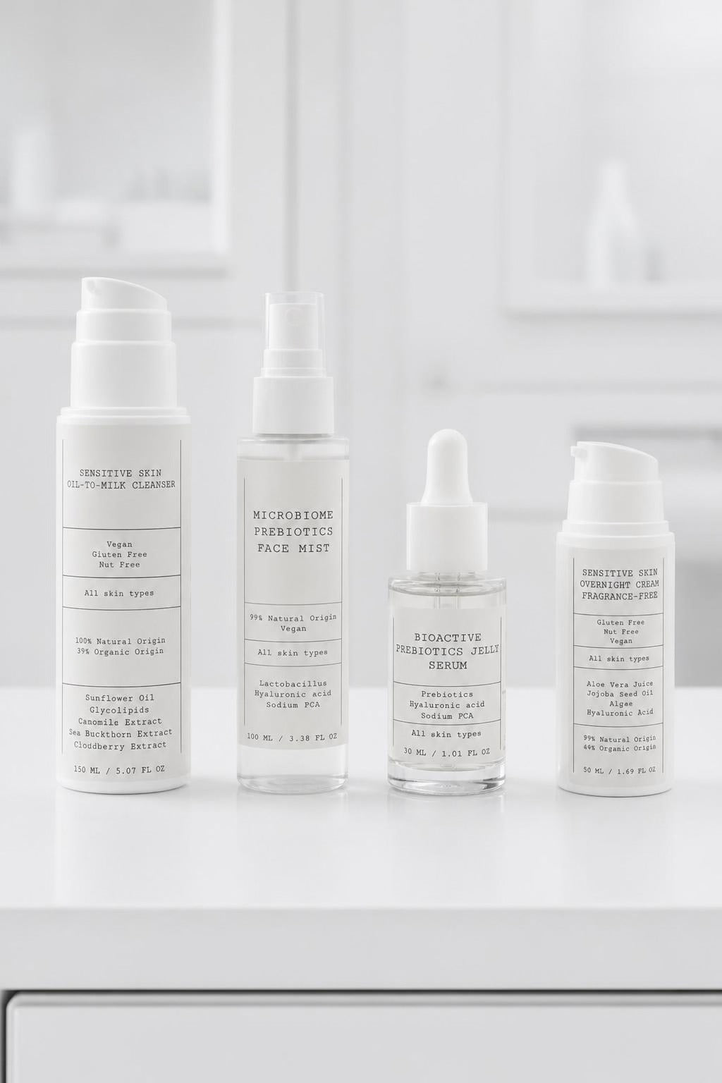 The D.E.N. Recovery Kit: Oil-to-Milk Cleanser, Face Mist, Jelly Serum and Overnight Cream